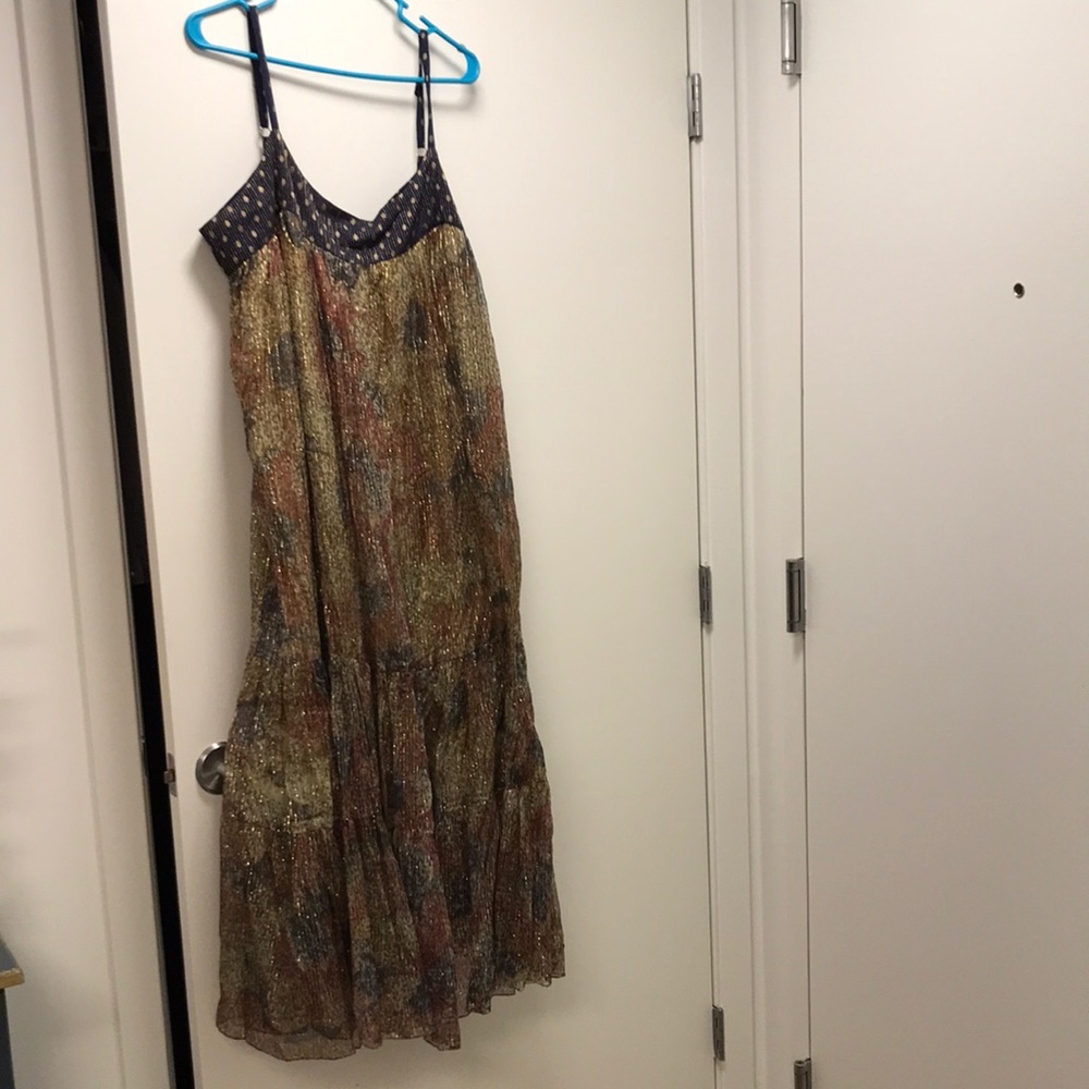 Anthropologie  Raga dress w/ gold shimmer,summer.
